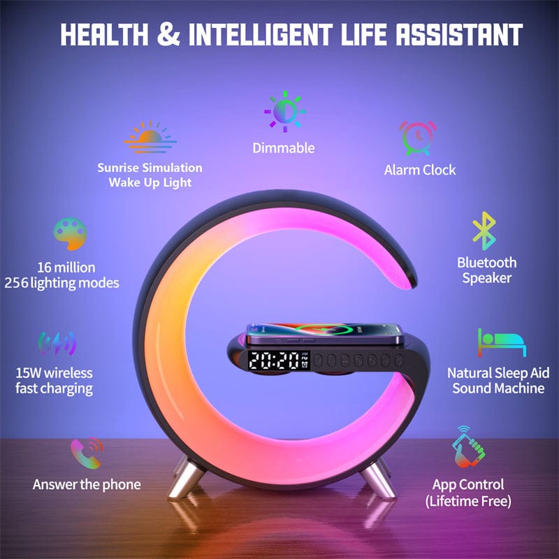 iMusica Lumos 2.0™ Smart LED Lamp 3 in 1 Bluetooth Speaker and Wireless Charger